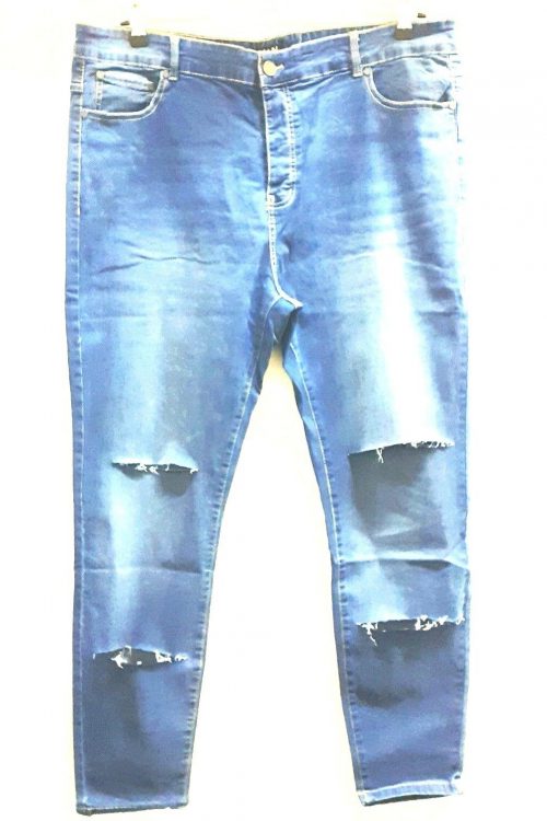Jeans  Larger  Ripped Stretch  Taperd leg waist/ 38" 40"42"44"46" Leg 27"29"31"